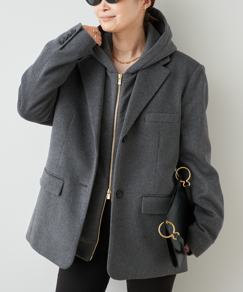 Deuxieme Classe(ドゥーズィエムクラス)の「*Warm ジップ フーディー(パーカー・レディース・チャコールグレー/ブラウン・FREE)」の15枚目の写真