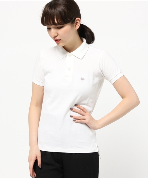 Scye（サイ）の「【SCYE】 鹿の子ワンポイントポロシャツ（ポロシャツ・レディース・ホワイト/グレー/ブルー・36/38）」の2枚目の写真