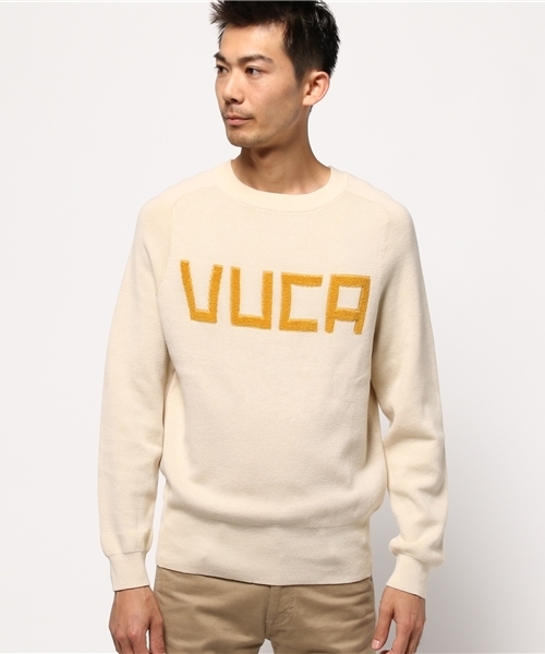 rehacer(レアセル)の「VOO : VUCA Knit(ニット/セーター・メンズ・ネイビー/アイボリー・SMALL/MEDIUM)」の1枚目の写真