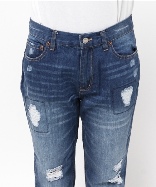 RAY CASSIN（レイカズン）の「★クラッシュデニムパンツ（デニムパンツ・レディース・ブルー・SMALL）」の5枚目の写真