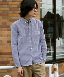 quadro | ピンオックスギンガムチェックボタンダウンシャツ(シャツ/ブラウス)