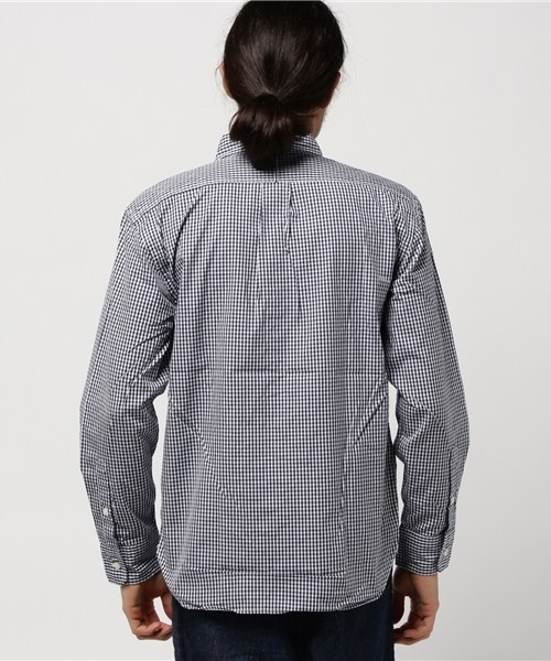 quadro(クオドロ)の「ピンオックスギンガムチェックボタンダウンシャツ(シャツ/ブラウス・メンズ・ホワイト×ネイビー・SMALL/LARGE/MEDIUM)」の4枚目の写真