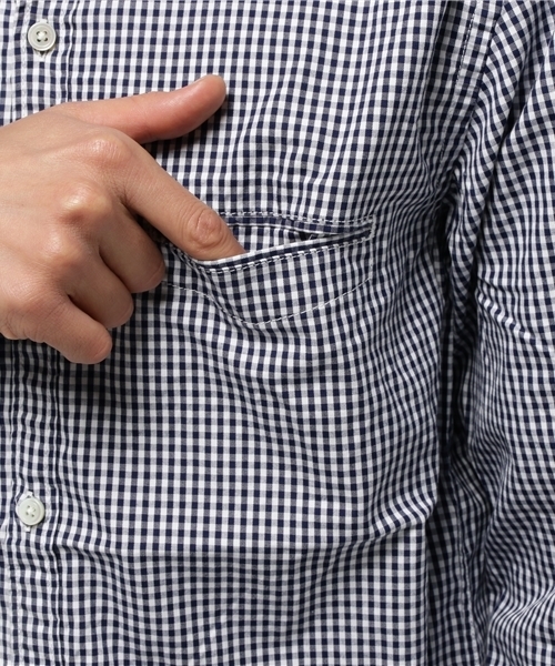 quadro(クオドロ)の「ピンオックスギンガムチェックボタンダウンシャツ(シャツ/ブラウス・メンズ・ホワイト×ネイビー・SMALL/LARGE/MEDIUM)」の7枚目の写真