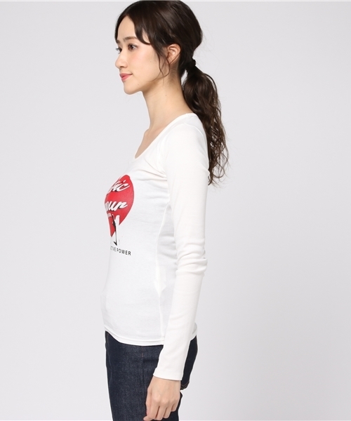 HYSTERIC GLAMOUR(ヒステリックグラマー)の「LOVE AFFAIR pt T-SH(Tシャツ/カットソー・レディース・ホワイト/ネイビー/ブラック・FREE)」の9枚目の写真