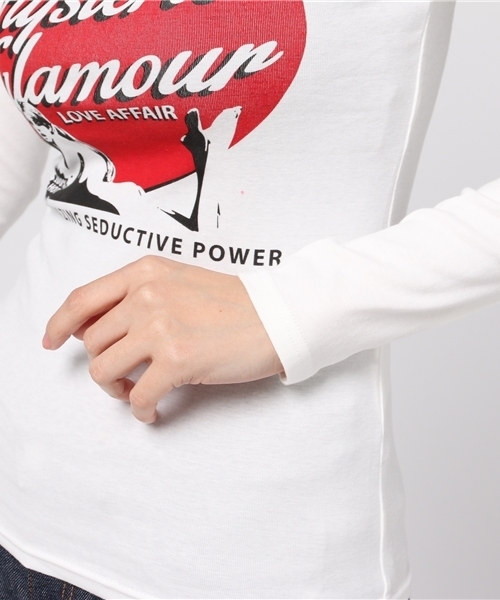 HYSTERIC GLAMOUR(ヒステリックグラマー)の「LOVE AFFAIR pt T-SH(Tシャツ/カットソー・レディース・ホワイト/ネイビー/ブラック・FREE)」の6枚目の写真