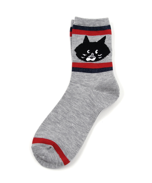にゃー（ニャー）の「(☆)にゃーまんソックス（ソックス/靴下・レディース・ブラック/グレー/ホワイト・03/02）」の3枚目の写真