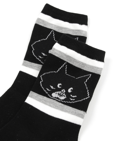 にゃー（ニャー）の「(☆)にゃーまんソックス（ソックス/靴下・レディース・ブラック/グレー/ホワイト・03/02）」の4枚目の写真