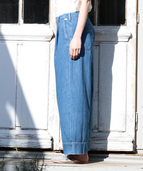 coen（コーエン）の「【追加生産】USAコットンワイドデニムパンツ（デニムパンツ・レディース・コバルトブルー/ネイビー・LARGE/MEDIUM/SMALL）」の14枚目の写真