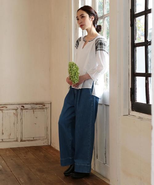 coen（コーエン）の「【追加生産】USAコットンワイドデニムパンツ（デニムパンツ・レディース・コバルトブルー/ネイビー・LARGE/MEDIUM/SMALL）」の11枚目の写真