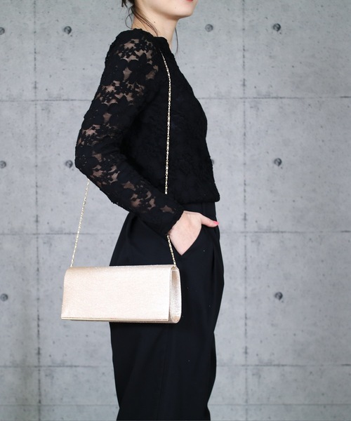 reca（レカ）の「グリッタークラッチバック（クラッチバッグ・レディース・ピンクゴールド/ブラック/オフホワイト・FREE）」の3枚目の写真