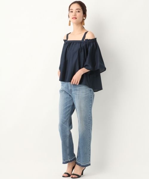 A part by（アパートバイ）の「デニムストレートパンツ　765483 （デニムパンツ・レディース・ブルー/ライトブルー・MEDIUM/LARGE）」の3枚目の写真