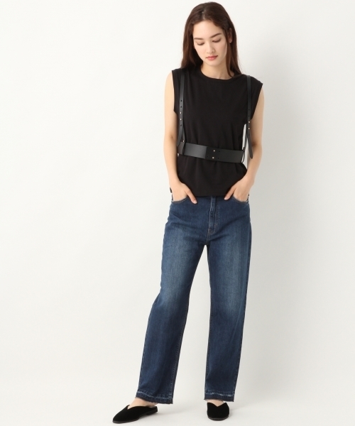 A part by（アパートバイ）の「デニムストレートパンツ　765483 （デニムパンツ・レディース・ブルー/ライトブルー・MEDIUM/LARGE）」の5枚目の写真