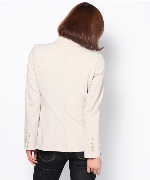Khaju（カージュ）の「Khaju:テーラードシングルジャケット（テーラードジャケット・レディース・ライトグレー/ベージュ・ONE SIZE）」の4枚目の写真