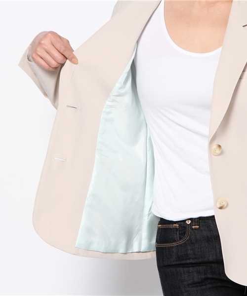 Khaju（カージュ）の「Khaju:テーラードシングルジャケット（テーラードジャケット・レディース・ライトグレー/ベージュ・ONE SIZE）」の9枚目の写真