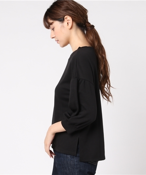 earth music&ecology(アースミュージックアンドエコロジー)の「・スタンドカラーボリュームスリーブプルオーバー(Tシャツ/カットソー・レディース・ブラック/パープル/アイボリー/杢グレー・FREE)」の7枚目の写真
