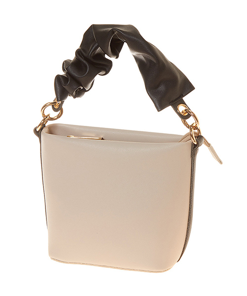 Color（カラー）の「バイカラースクエアバッグ（ハンドバッグ・レディース・ブラック/ブラウン/カーキ/ベビーピンク・FREE）」の2枚目の写真