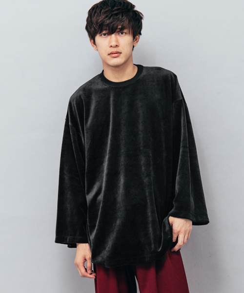 SENSE OF PLACE by URBAN RESEARCH（センスオブプレイスバイアーバンリサーチ）の「ベロアエクストラルーズTシャツ（Tシャツ/カットソー・メンズ・ブラック/ネイビー/バーガンディー・FREE）」の10枚目の写真
