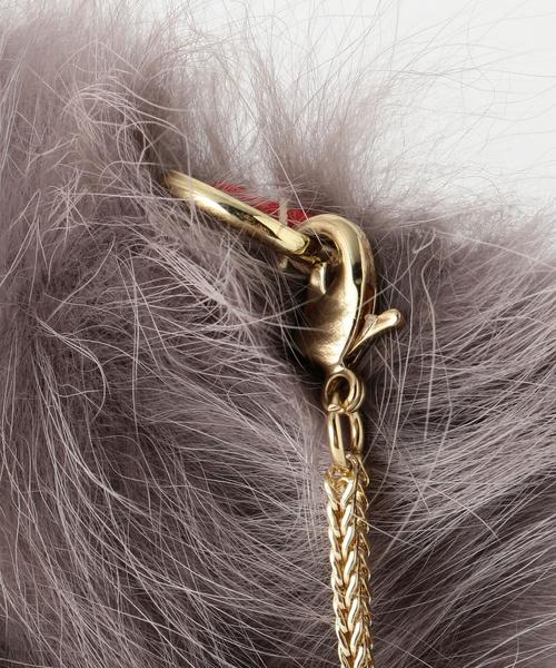 ACCOMMODE（アコモデ）の「Accommodeファーポシェット〈アコモデ〉（ショルダーバッグ・レディース・グレー/イエロー・FREE）」の6枚目の写真