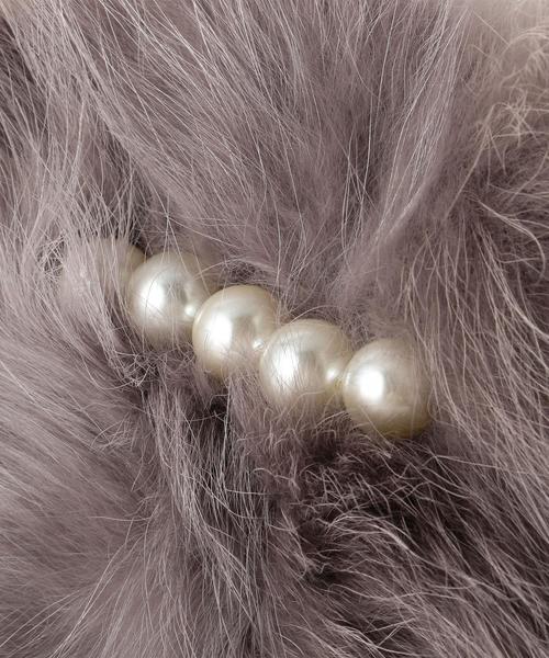 ACCOMMODE（アコモデ）の「Accommodeファーポシェット〈アコモデ〉（ショルダーバッグ・レディース・グレー/イエロー・FREE）」の7枚目の写真