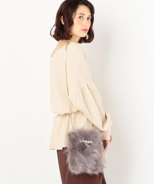 ACCOMMODE（アコモデ）の「Accommodeファーポシェット〈アコモデ〉（ショルダーバッグ・レディース・グレー/イエロー・FREE）」の14枚目の写真