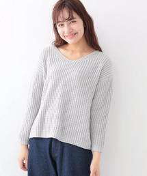 earth music&ecology | ・モール畦Vネックニットプルオーバー(ニット/セーター)