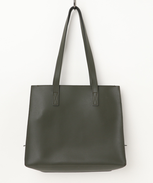 florist（フローリスト）の「【ポーチ付き】サイドファスナーカットオフトートバッグ（ショルダーバッグ・レディース・ブラック/ベージュ/グレー/ピンク/グリーン/キャメル・FREE）」の4枚目の写真