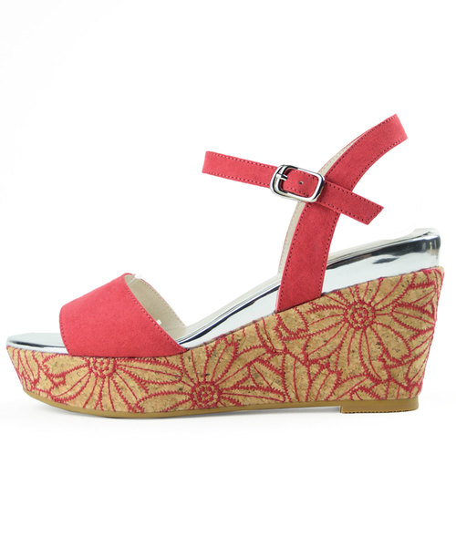 ORiental TRaffic（オリエンタルトラフィック）の「春夏★刺繍ウエッジサンダル★8208（サンダル・レディース・グレー/ブラック/レッド・L/M/S/LL/3L/SS）」の8枚目の写真