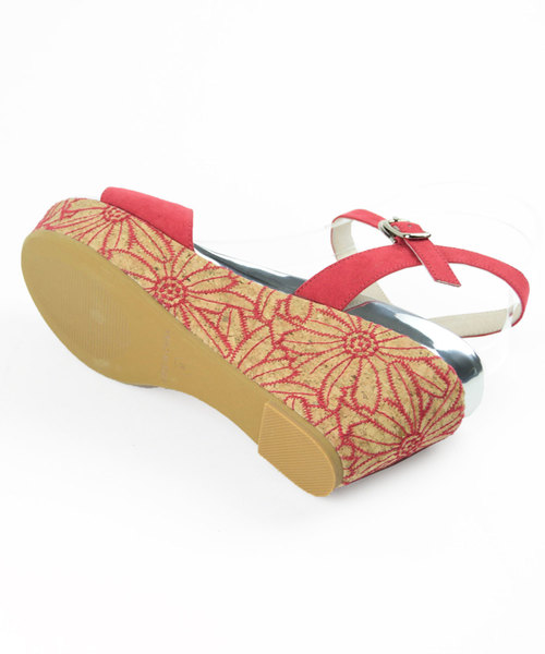 ORiental TRaffic（オリエンタルトラフィック）の「春夏★刺繍ウエッジサンダル★8208（サンダル・レディース・グレー/ブラック/レッド・L/M/S/LL/3L/SS）」の10枚目の写真