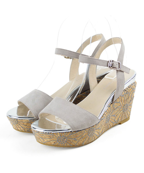 ORiental TRaffic（オリエンタルトラフィック）の「春夏★刺繍ウエッジサンダル★8208（サンダル・レディース・グレー/ブラック/レッド・L/M/S/LL/3L/SS）」の5枚目の写真