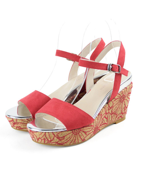 ORiental TRaffic（オリエンタルトラフィック）の「春夏★刺繍ウエッジサンダル★8208（サンダル・レディース・グレー/ブラック/レッド・L/M/S/LL/3L/SS）」の4枚目の写真