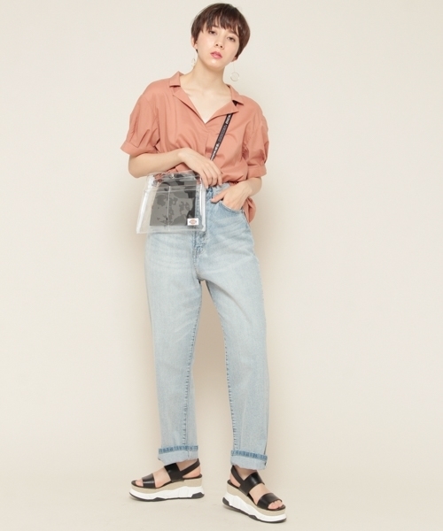 PAGEBOY（ページボーイ）の「キュームコアシャツスキッパー（シャツ/ブラウス・レディース・オフホワイト/グレイッシュベージュ/テラコッタ/ブラック/ストライプ・FREE）」の21枚目の写真