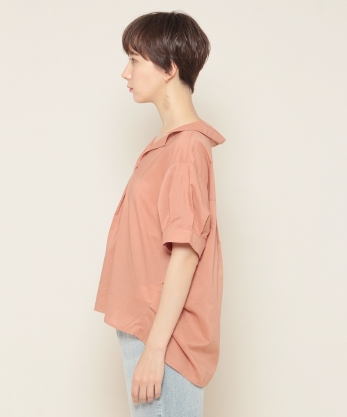 PAGEBOY（ページボーイ）の「キュームコアシャツスキッパー（シャツ/ブラウス・レディース・オフホワイト/グレイッシュベージュ/テラコッタ/ブラック/ストライプ・FREE）」の17枚目の写真