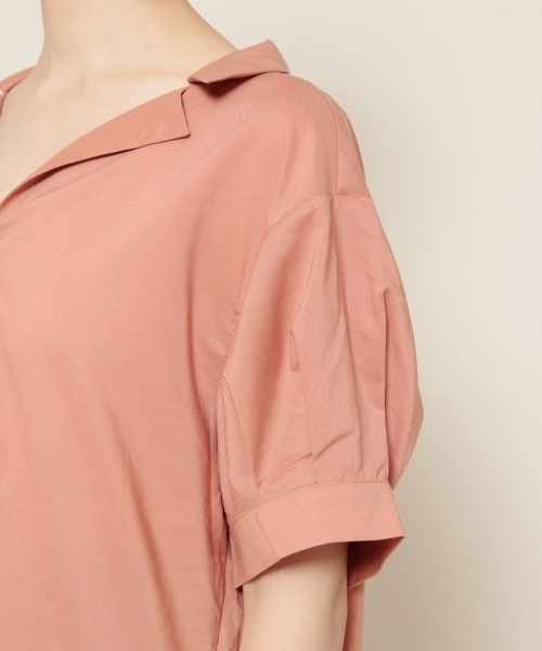 PAGEBOY（ページボーイ）の「キュームコアシャツスキッパー（シャツ/ブラウス・レディース・オフホワイト/グレイッシュベージュ/テラコッタ/ブラック/ストライプ・FREE）」の12枚目の写真