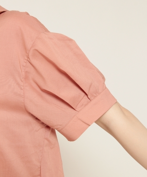 PAGEBOY（ページボーイ）の「キュームコアシャツスキッパー（シャツ/ブラウス・レディース・オフホワイト/グレイッシュベージュ/テラコッタ/ブラック/ストライプ・FREE）」の11枚目の写真