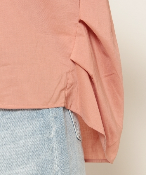 PAGEBOY（ページボーイ）の「キュームコアシャツスキッパー（シャツ/ブラウス・レディース・オフホワイト/グレイッシュベージュ/テラコッタ/ブラック/ストライプ・FREE）」の10枚目の写真