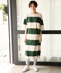 LOWRYS FARM | ワイドボーダワンピース　807154(ワンピース)