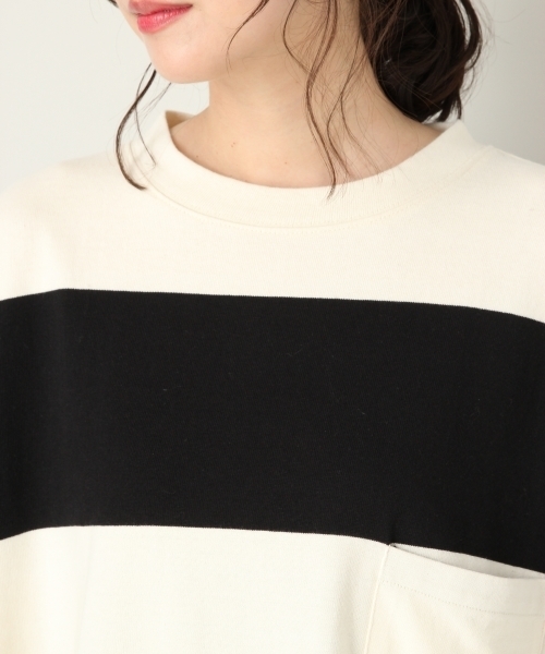 LOWRYS FARM（ローリーズファーム）の「ワイドボーダワンピース　807154（ワンピース・レディース・ブラウン/オフホワイト/グリーン・FREE）」の8枚目の写真