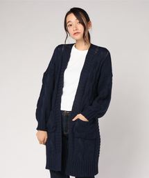 ざっくり太ケーブル編ニットカーディガン
