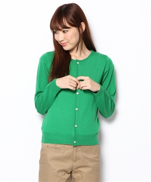 BEAMS BOY（ビームスボーイ）の「□BEAMS BOY / 12ゲージ BB刺繍クルーカーディガン（カーディガン/ボレロ・レディース・チャコールグレー/ブラック/ピンク/ワイン/イエロー/グリーン/ブルー/ネイビー・0/1）」の3枚目の写真