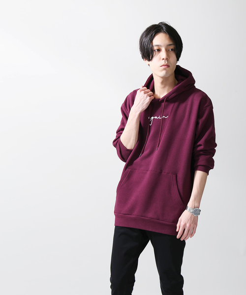 WEGO(ウィゴー)の「WEGO/again裏起毛プルパーカー(パーカー・メンズ・ホワイト/ブラック/ダークグリーン/ワイン/ピンク/杢グレー・SMALL/MEDIUM/LARGE/X-LARGE)」の17枚目の写真