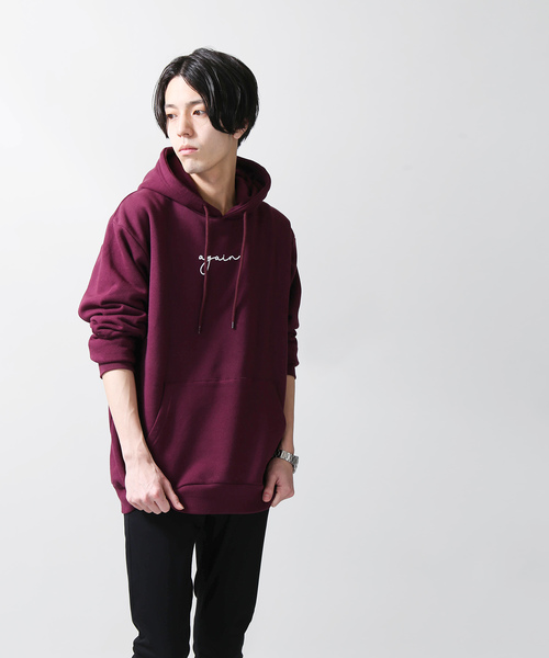 WEGO(ウィゴー)の「WEGO/again裏起毛プルパーカー(パーカー・メンズ・ホワイト/ブラック/ダークグリーン/ワイン/ピンク/杢グレー・SMALL/MEDIUM/LARGE/X-LARGE)」の16枚目の写真