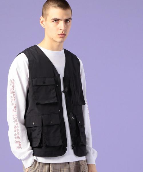 coen（コーエン）の「【MEN’S NON-NO2月号掲載】ナイロンタッサーユーティリティベスト(UTILITY LINE)（ベスト・メンズ・ブラック/オリーブ・SMALL/MEDIUM/LARGE）」の4枚目の写真