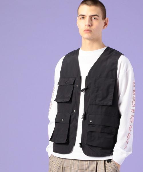 coen（コーエン）の「【MEN’S NON-NO2月号掲載】ナイロンタッサーユーティリティベスト(UTILITY LINE)（ベスト・メンズ・ブラック/オリーブ・SMALL/MEDIUM/LARGE）」の5枚目の写真