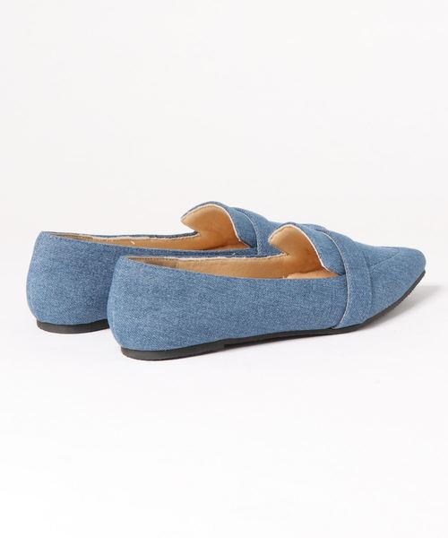 KOBE LETTUCE（コウベレタス）の「ポインテッドトゥフラットローファーパンプス（パンプス・レディース・ブラック/ベージュ/オレンジ/ホワイト系その他/ブルー系その他・LL/S/M/L）」の6枚目の写真