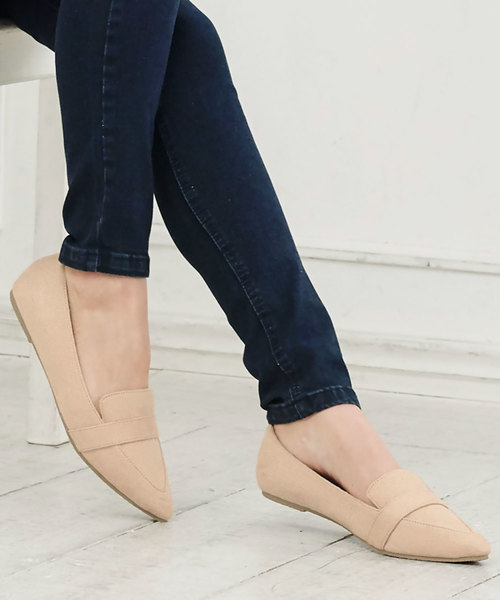 KOBE LETTUCE（コウベレタス）の「ポインテッドトゥフラットローファーパンプス（パンプス・レディース・ブラック/ベージュ/オレンジ/ホワイト系その他/ブルー系その他・LL/S/M/L）」の3枚目の写真