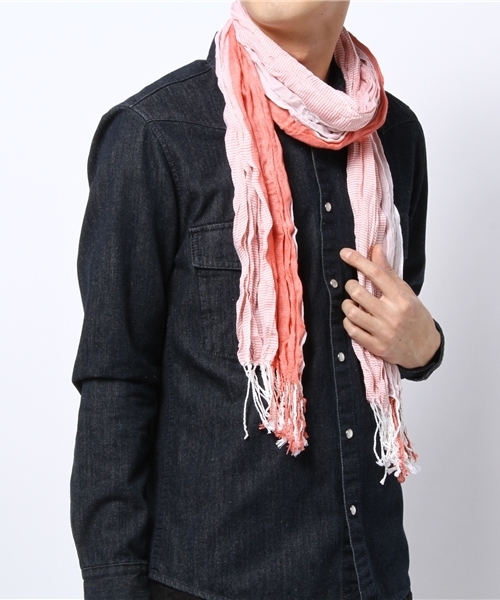 RATTLE TRAP（ラトルトラップ）の「3面ストール（ストール/ショール・メンズ・ホワイト系その他/ホワイト×ブルー/ホワイト×ネイビー/ホワイト×ピンク・FREE）」の7枚目の写真