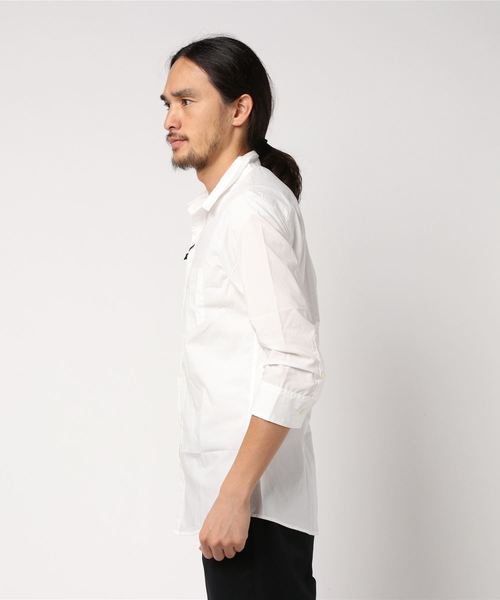 Magine（マージン）の「【Magine】CTN TYPEWRITER STANDARD SHIRTS 3/4SL:コットン タイプライター スタンダード シャツ 3/4　スリーブ（シャツ/ブラウス・メンズ・ホワイト/ブラック/ネイビー/グリーン・44/46/48）」の5枚目の写真
