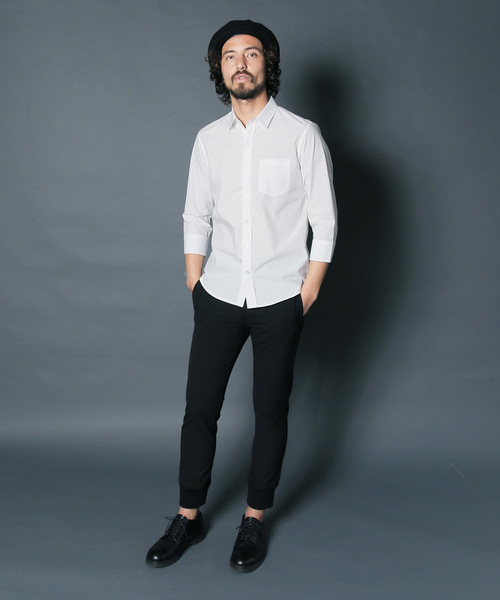 Magine（マージン）の「【Magine】CTN TYPEWRITER STANDARD SHIRTS 3/4SL:コットン タイプライター スタンダード シャツ 3/4　スリーブ（シャツ/ブラウス・メンズ・ホワイト/ブラック/ネイビー/グリーン・44/46/48）」の8枚目の写真