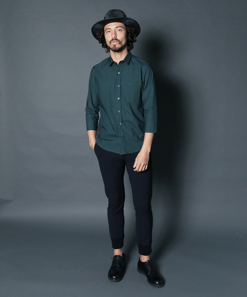 Magine（マージン）の「【Magine】CTN TYPEWRITER STANDARD SHIRTS 3/4SL:コットン タイプライター スタンダード シャツ 3/4　スリーブ（シャツ/ブラウス・メンズ・ホワイト/ブラック/ネイビー/グリーン・44/46/48）」の12枚目の写真