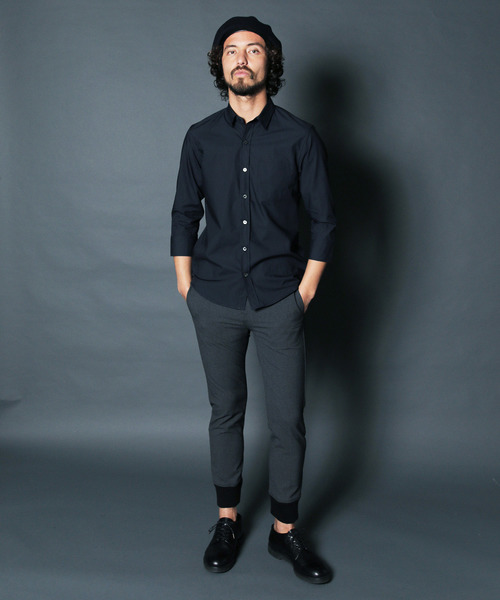 Magine（マージン）の「【Magine】CTN TYPEWRITER STANDARD SHIRTS 3/4SL:コットン タイプライター スタンダード シャツ 3/4　スリーブ（シャツ/ブラウス・メンズ・ホワイト/ブラック/ネイビー/グリーン・44/46/48）」の9枚目の写真